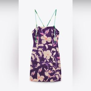 Zara floral Linen dress -xs